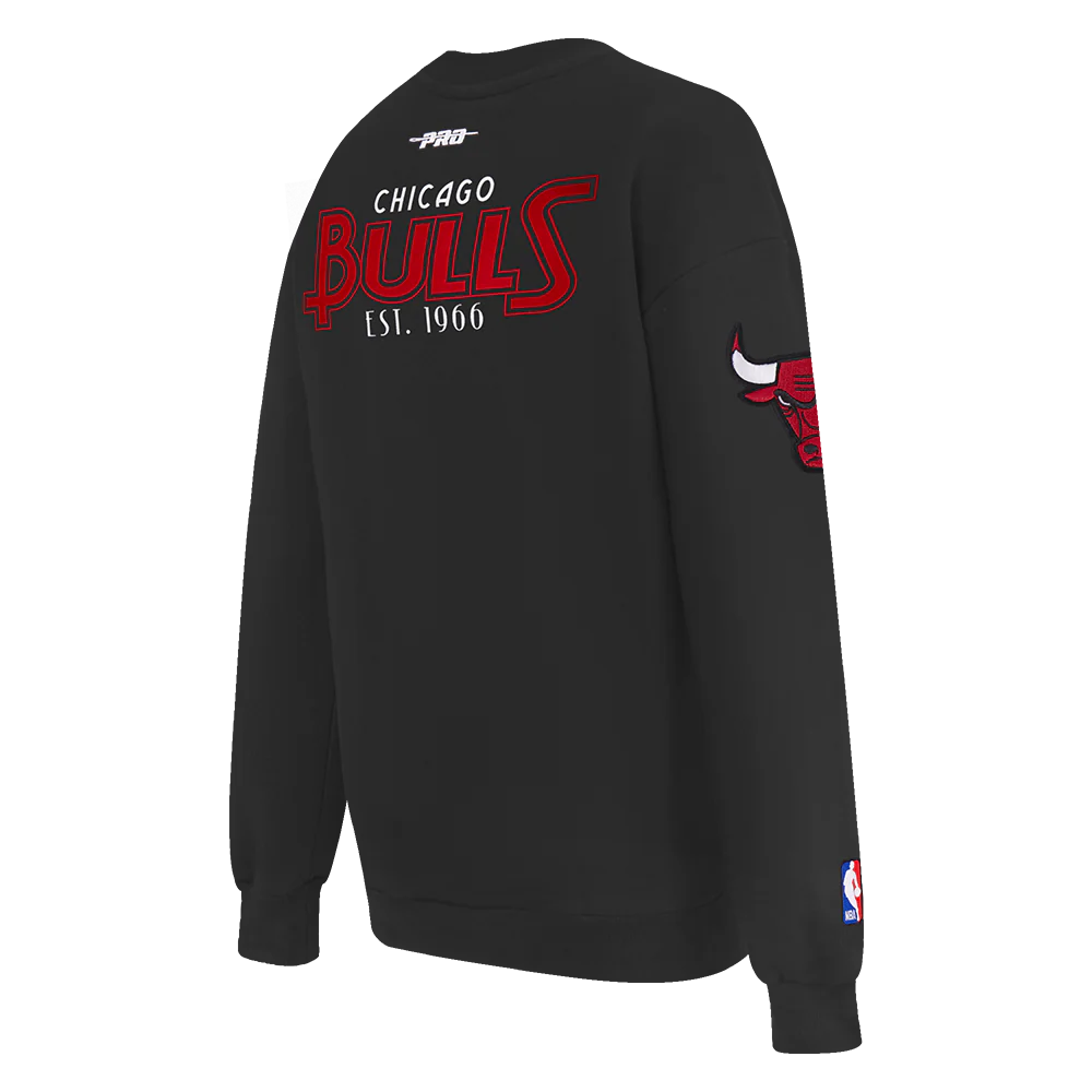 NBA CHICAGO BULLS PARADISE WOMEN'S CREWNECK SWEATSHIRT (BLACK) - Image 4