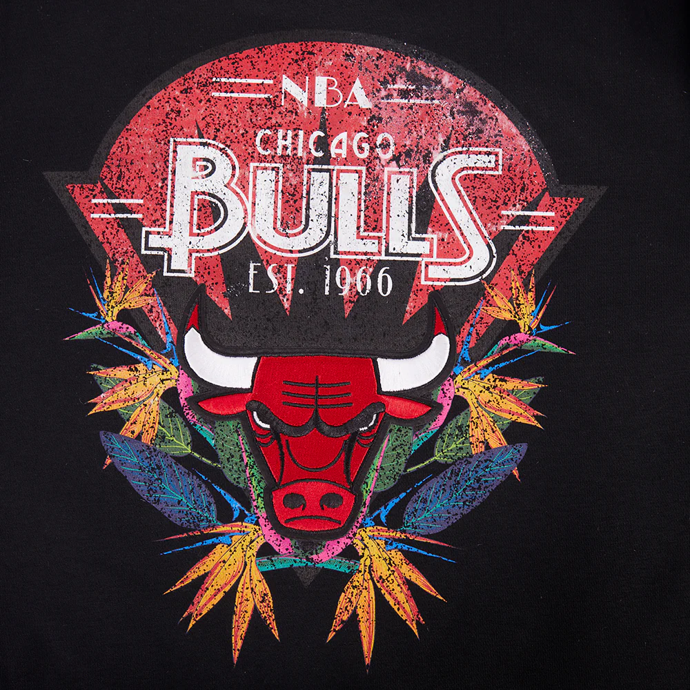 NBA CHICAGO BULLS PARADISE WOMEN'S CREWNECK SWEATSHIRT (BLACK) - Image 6