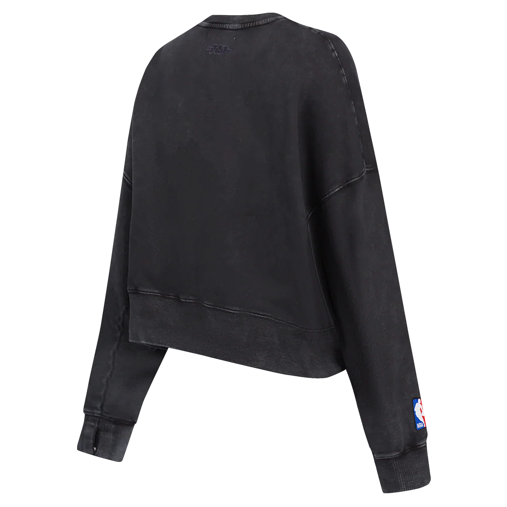 NBA CHICAGO BULLS WASHED JEWELS WOMEN'S CREWNECK SWEATSHIRT (WASHED BLACK) - Image 4