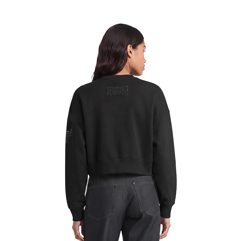 NBA CHICAGO BULLS TRIPLE BLACK WOMEN'S CREWNECK (TRIPLE BLACK) - Image 2