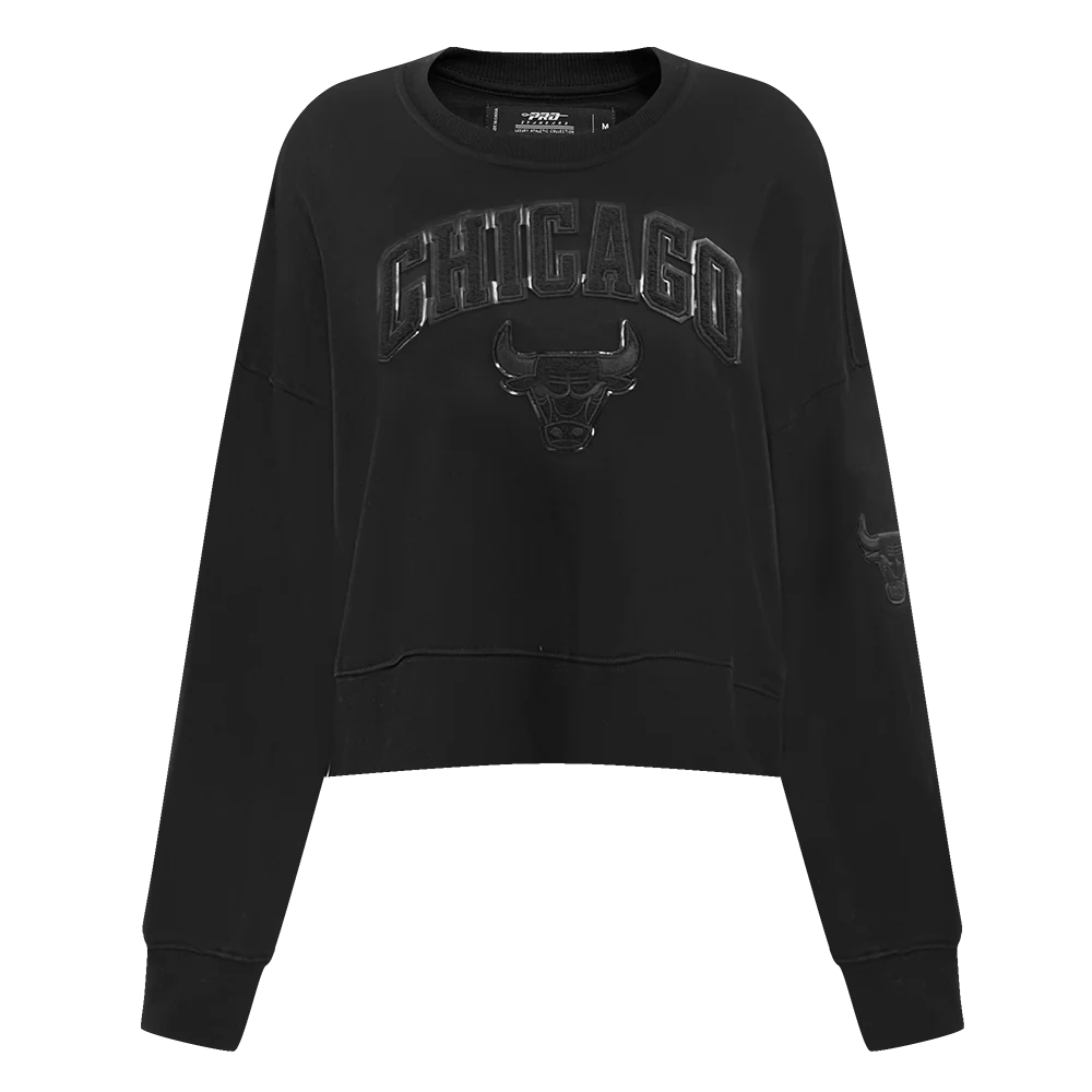 NBA CHICAGO BULLS TRIPLE BLACK WOMEN'S CREWNECK (TRIPLE BLACK) - Image 3