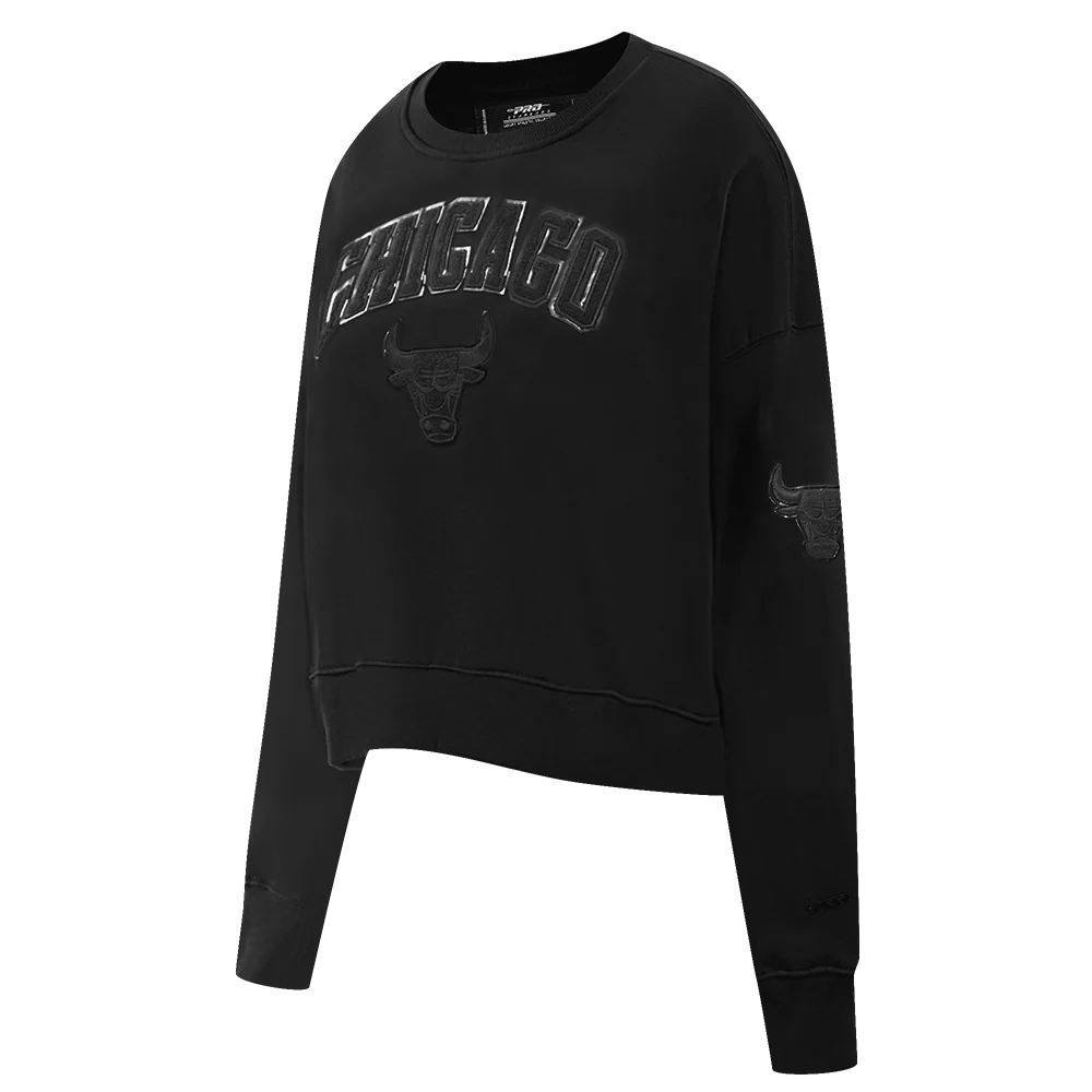 NBA CHICAGO BULLS TRIPLE BLACK WOMEN'S CREWNECK (TRIPLE BLACK) - Image 4