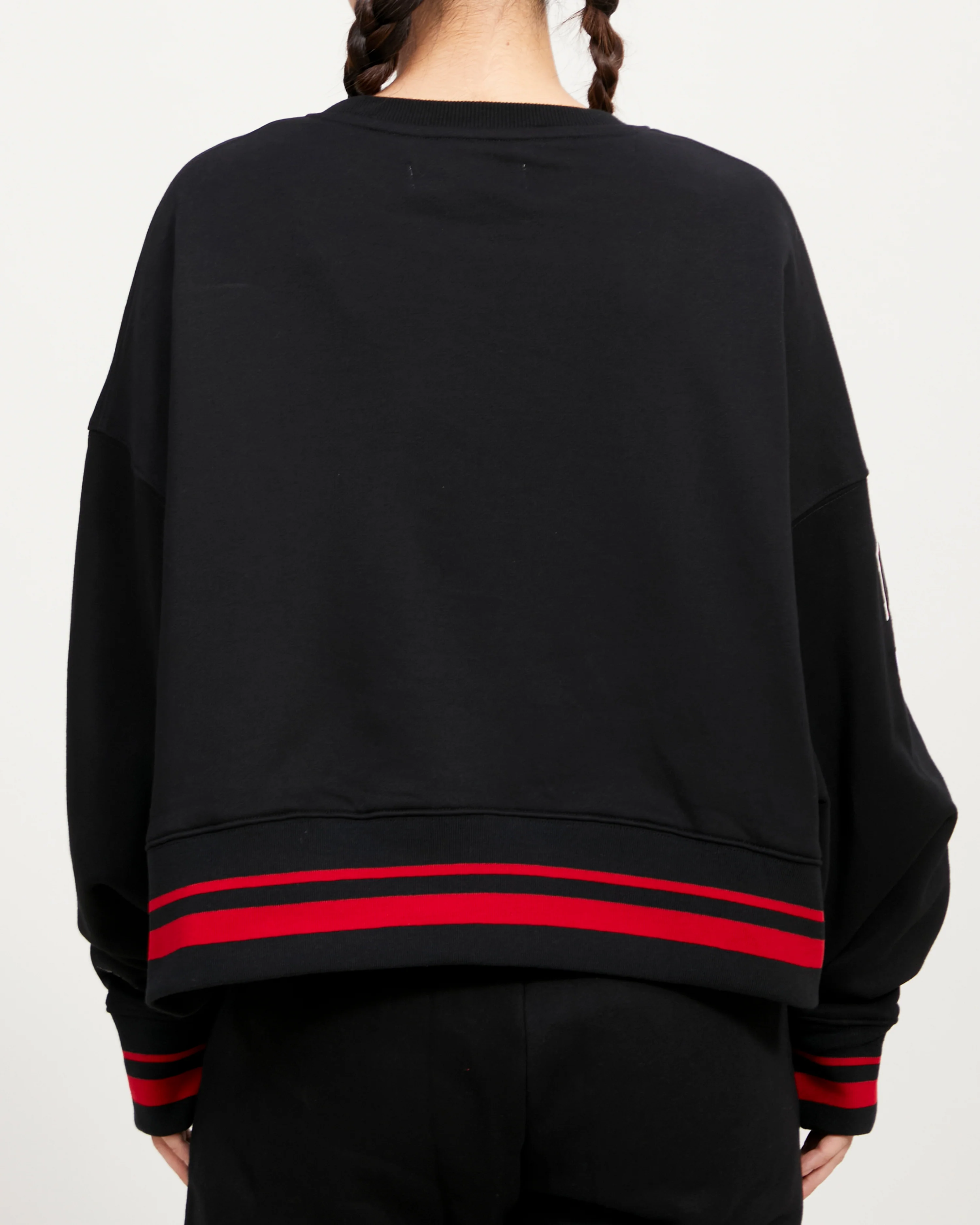 NBA CHICAGO BULLS MASHUP WOMEN'S RIB CREWNECK (BLACK/RED/BLACK) - Image 10