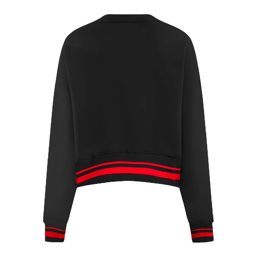 NBA CHICAGO BULLS RETRO CLASSIC WOMEN'S CREWNECK (BLACK/RED) - Image 3