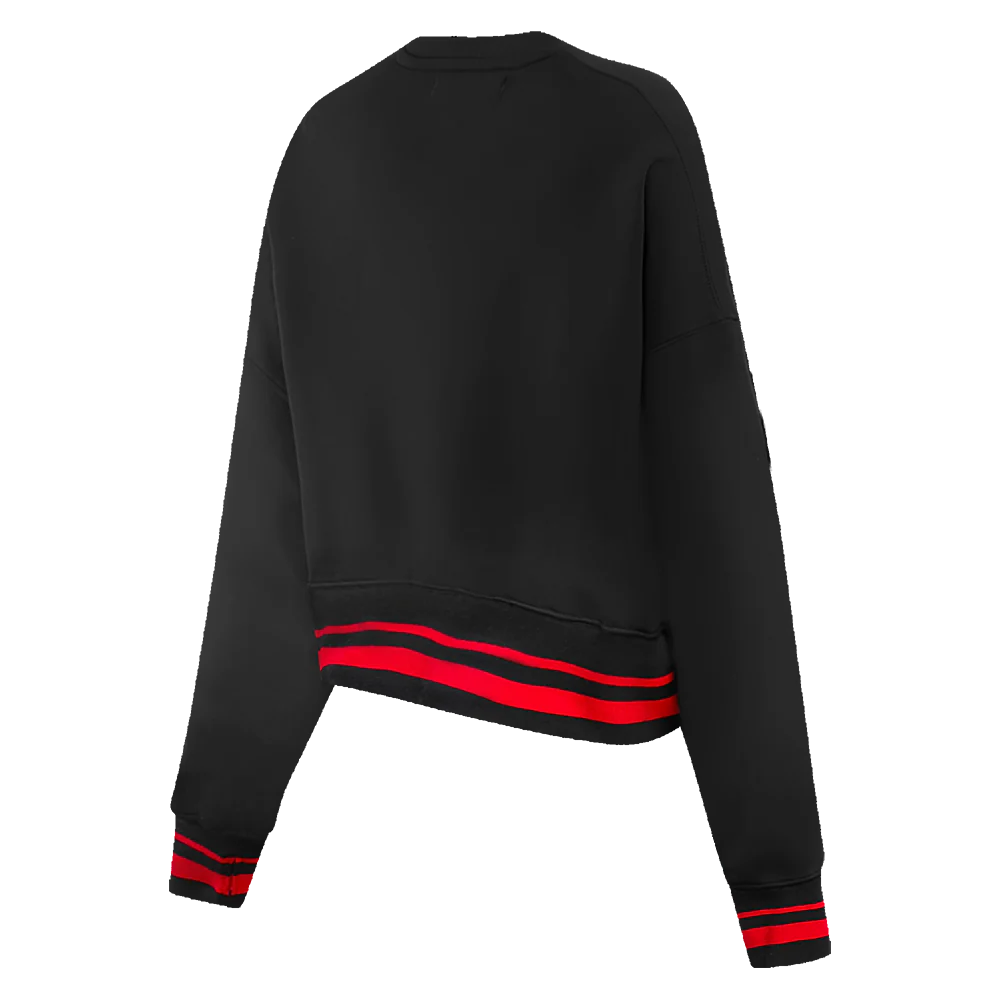 NBA CHICAGO BULLS RETRO CLASSIC WOMEN'S CREWNECK (BLACK/RED) - Image 4