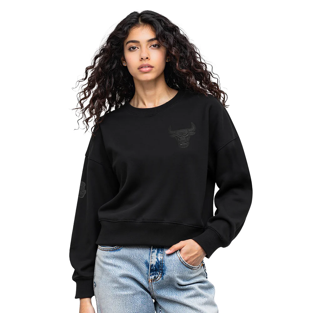 NBA CHICAGO BULLS NEUTRAL WOMEN'S CREWNECK (BLACK)