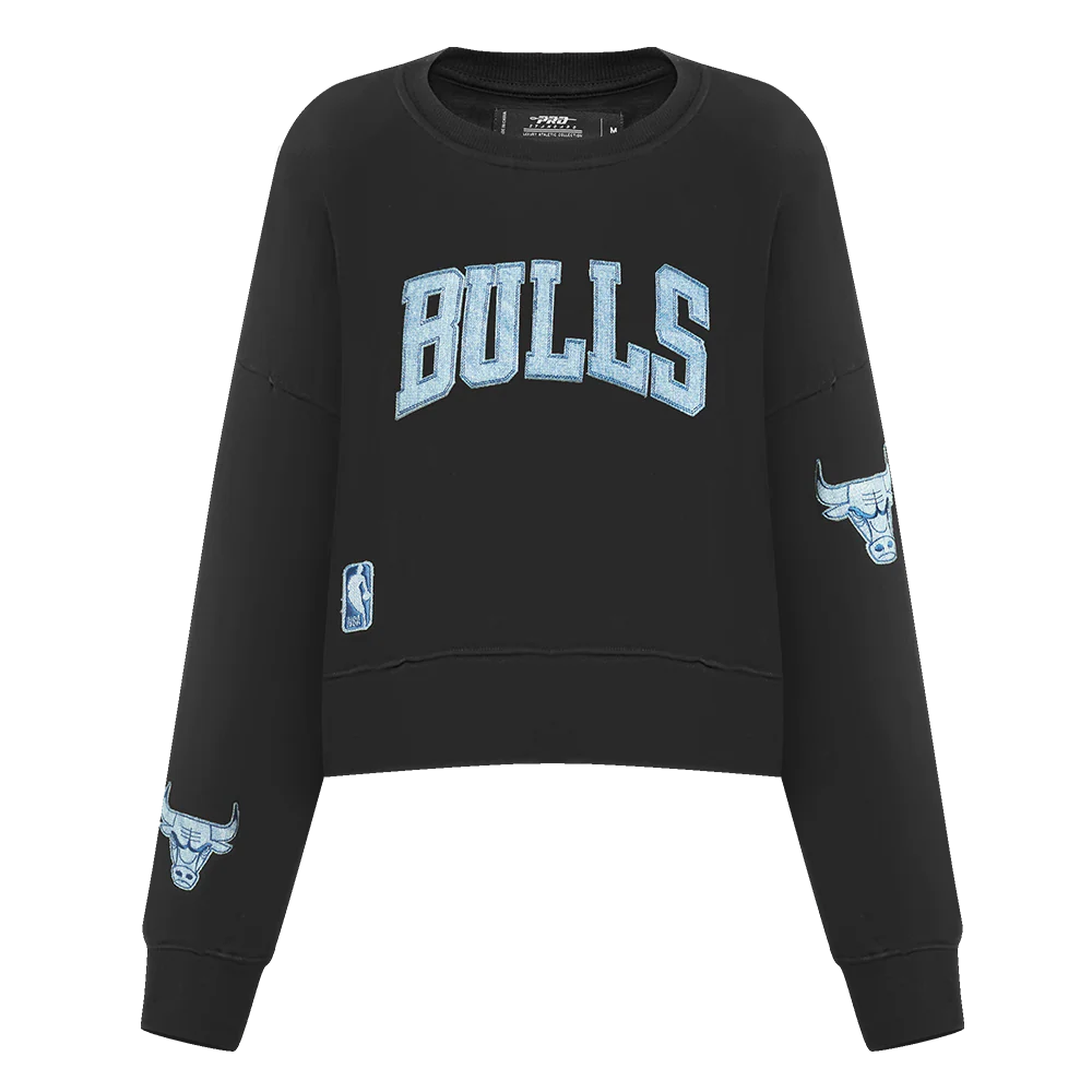 NBA CHICAGO BULLS VARSITY BLUES WOMEN'S CREWNECK (BLACK)