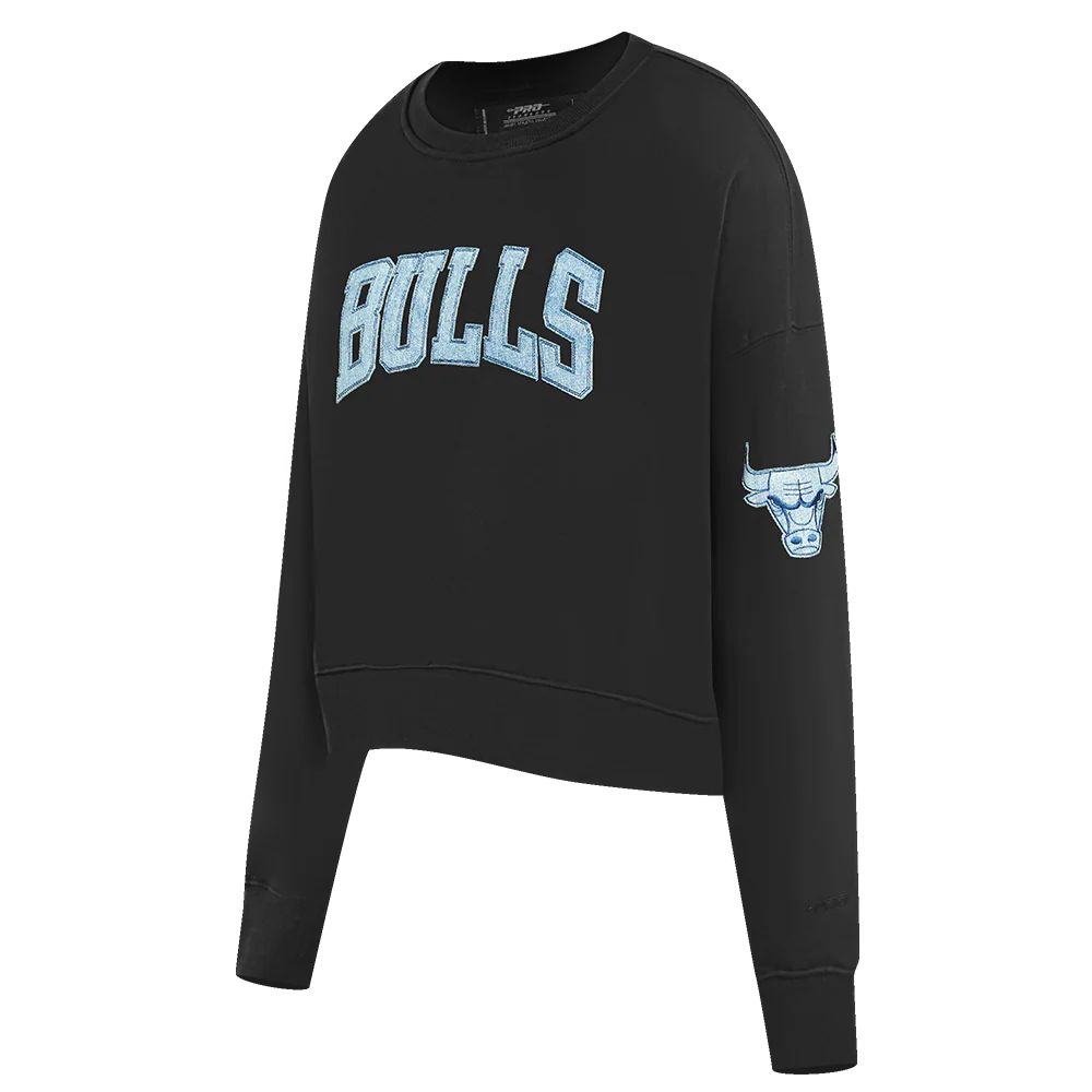 NBA CHICAGO BULLS VARSITY BLUES WOMEN'S CREWNECK (BLACK) - Image 2