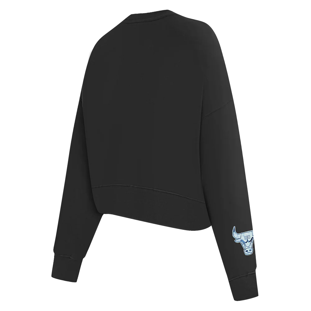 NBA CHICAGO BULLS VARSITY BLUES WOMEN'S CREWNECK (BLACK) - Image 4