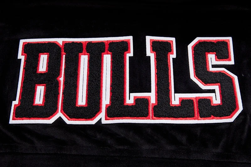 NBA CHICAGO BULLS CLASSIC WOMEN'S VELOUR FULL ZIP PULLOVER HOODIE (BLACK) - Image 6