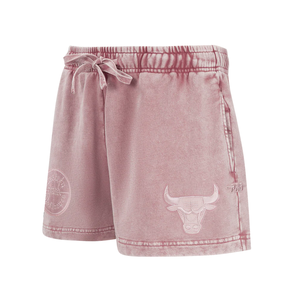 NBA CHICAGO BULLS WASHED CLASSIC WOMEN'S ENZYME WASH FT SHORT (WASHED MAUVE)