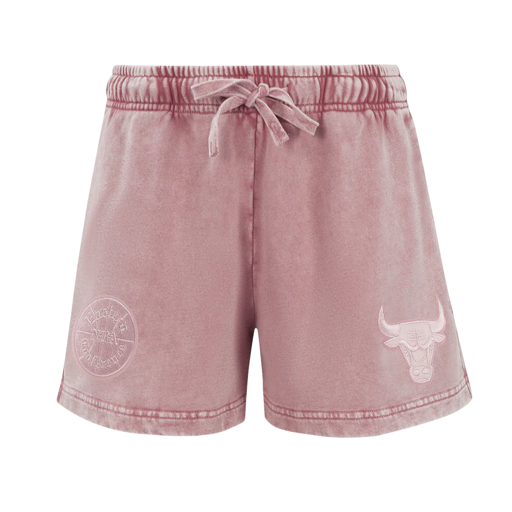 NBA CHICAGO BULLS WASHED CLASSIC WOMEN'S ENZYME WASH FT SHORT (WASHED MAUVE) - Image 2