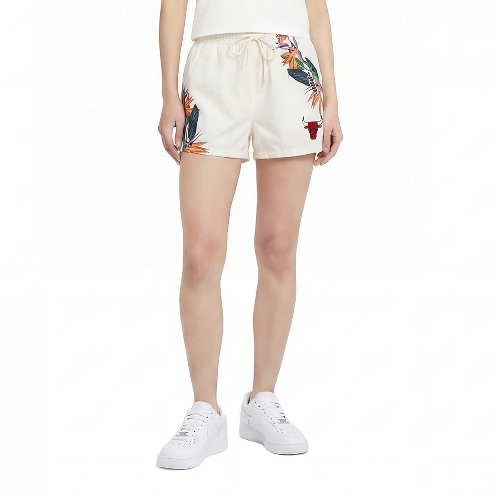 NBA CHICAGO BULLS PARADISE WOMEN'S WOVEN SHORT (EGGSHELL)