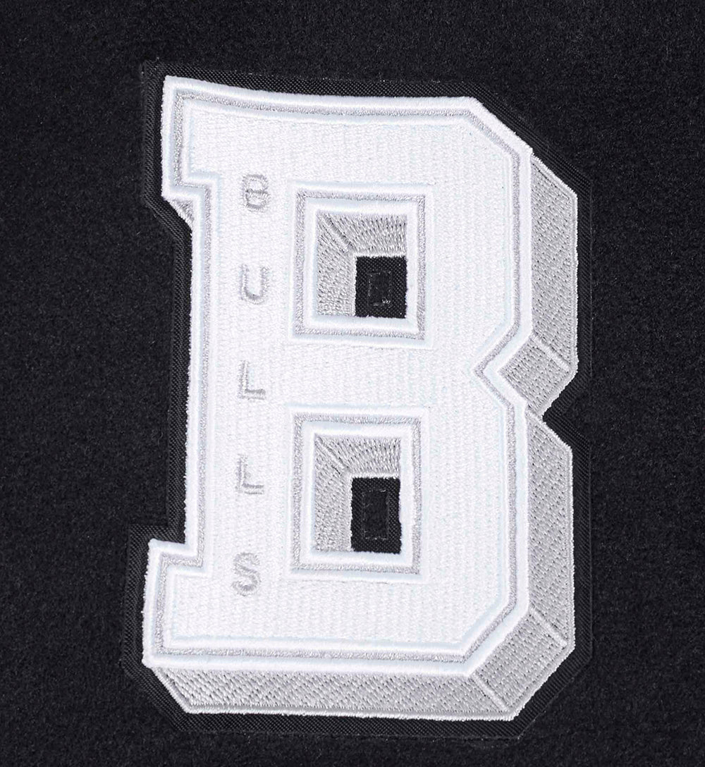 NBA CHICAGO BULLS PEARLS WOMEN'S RIB WOOL VARSITY JACKET (BLACK/WHITE) - Image 14