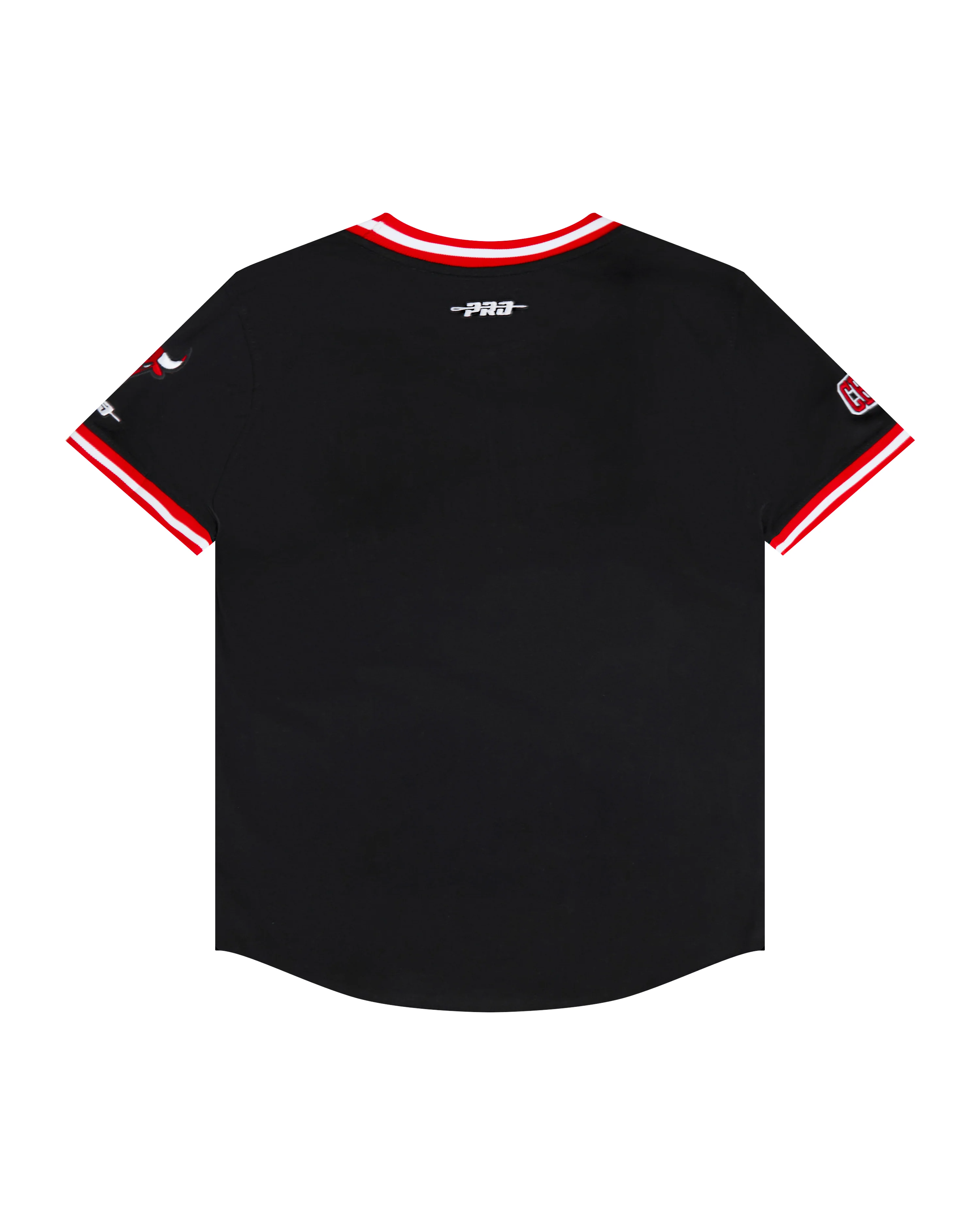 NBA CHICAGO BULLS CLASSIC LITTLE BOYS SHORT SLEEVE STRIPED RIB TEE (BLACK/RED) - Image 2