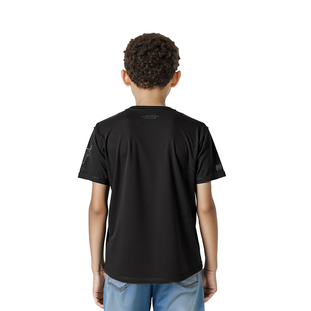 NBA CHICAGO BULLS TRIPLE BLACK LITTLE BOYS SHORT SLEEVE TEE (BLACK) - Image 2
