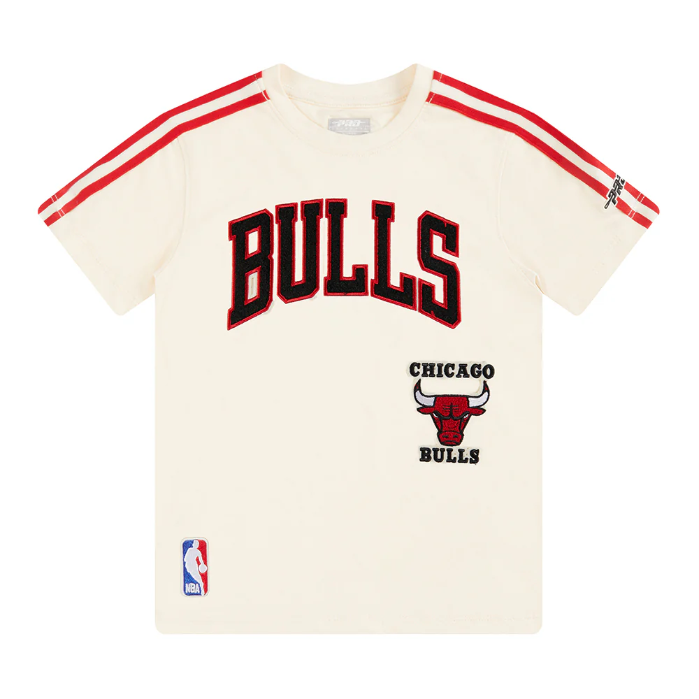 NBA CHICAGO BULLS RETRO CLASSIC LITTLE BOYS SHORT SLEEVE TAPING TEE (EGGSHELL/ RED) - Image 3