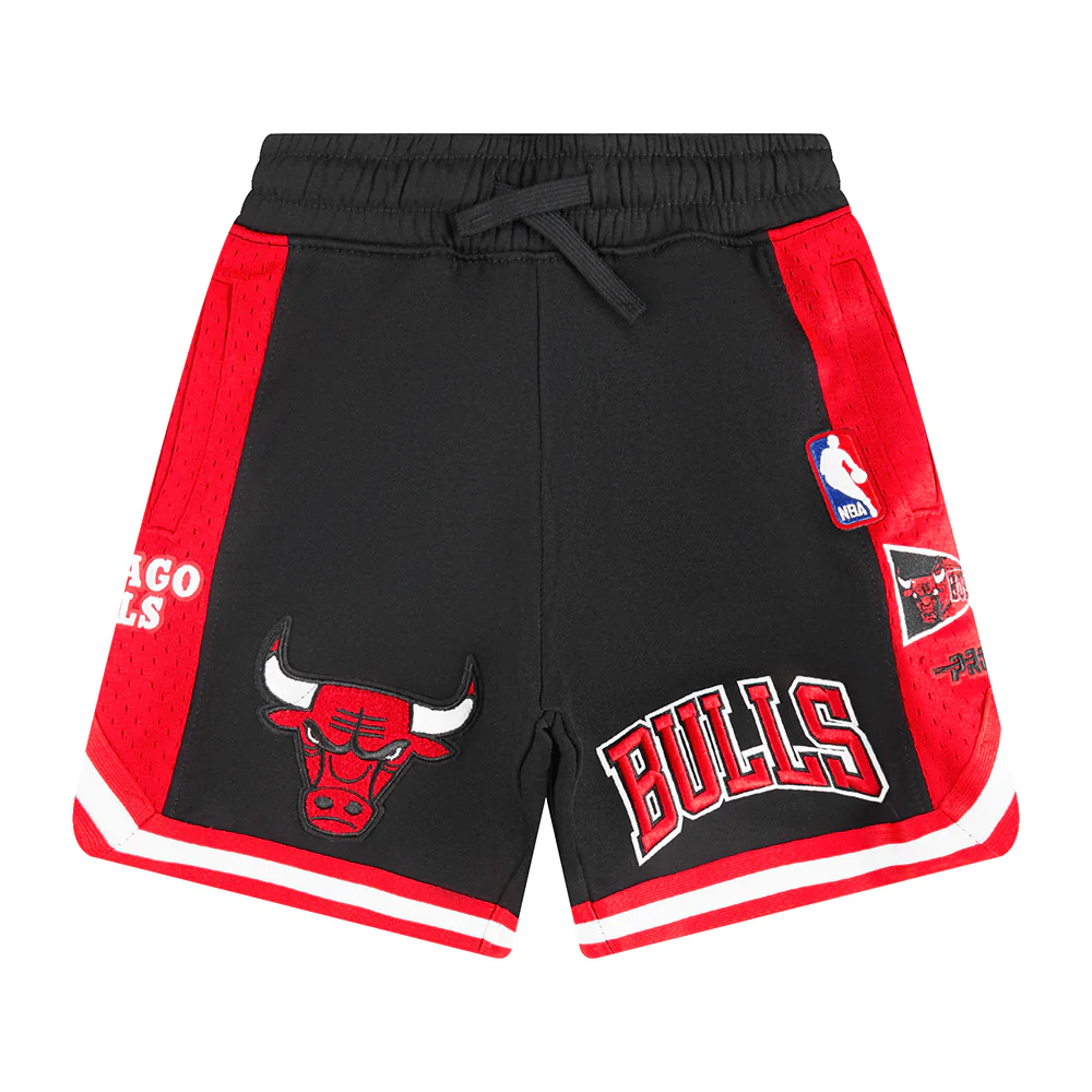 NBA CHICAGO BULLS RETRO CLASSIC LITTLE BOYS FLEECE 2.0 SHORT (BLACK/RED) - Image 4