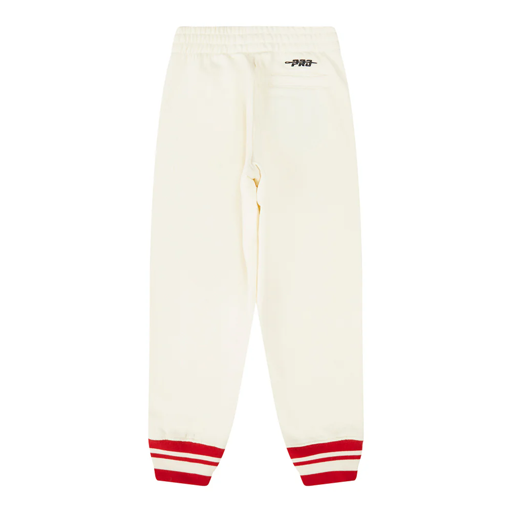 NBA CHICAGO BULLS RETRO CLASSIC LITTLE BOYS RIB FLC SWEATPANT (EGGSHELL/ RED) - Image 5