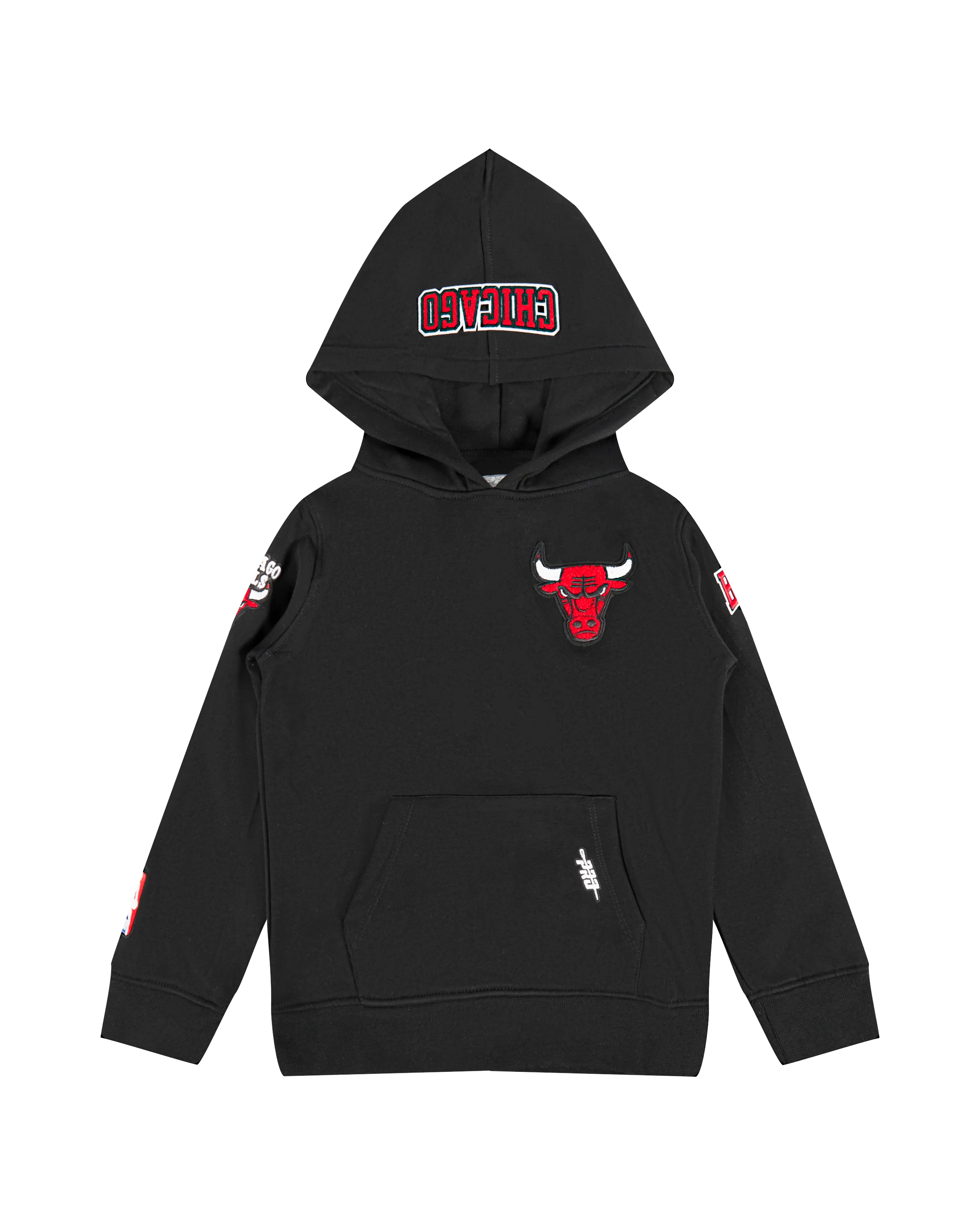 NBA CHICAGO BULLS CLASSIC LITTLE BOYS FLEECE FULL ZIP HOODIE (BLACK) - Image 3