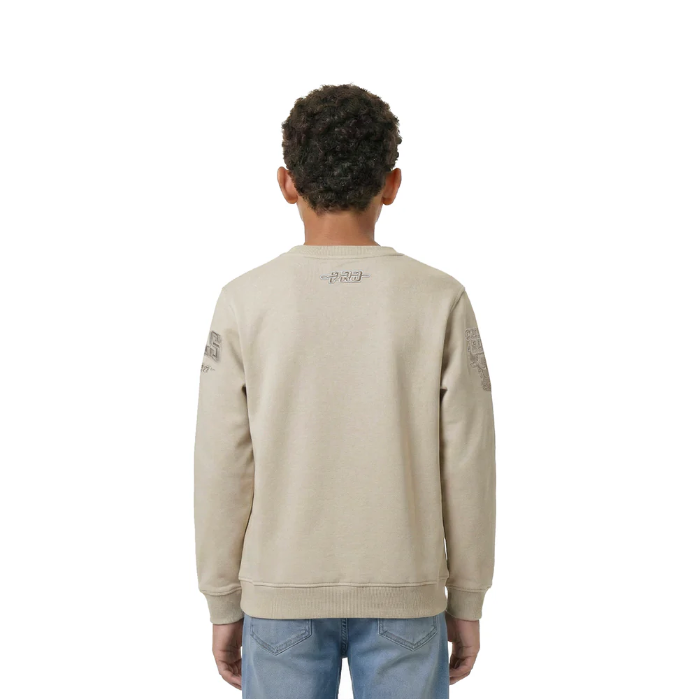 NBA CHICAGO BULLS NEUTRAL LITTLE BOYS FLEECE CREWNECK (TAUPE) - Image 2