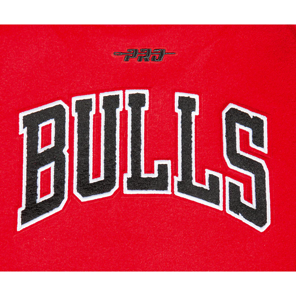NBA CHICAGO BULLS CLASSIC LITTLE BOYS WOOL VARSITY JACKET (RED/BLACK) - Image 5
