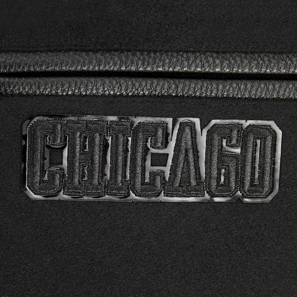 NBA CHICAGO BULLS TRIPLE BLACK LITTLE BOYS WOOL VARSITY JACKET (JET BLACK) - Image 6