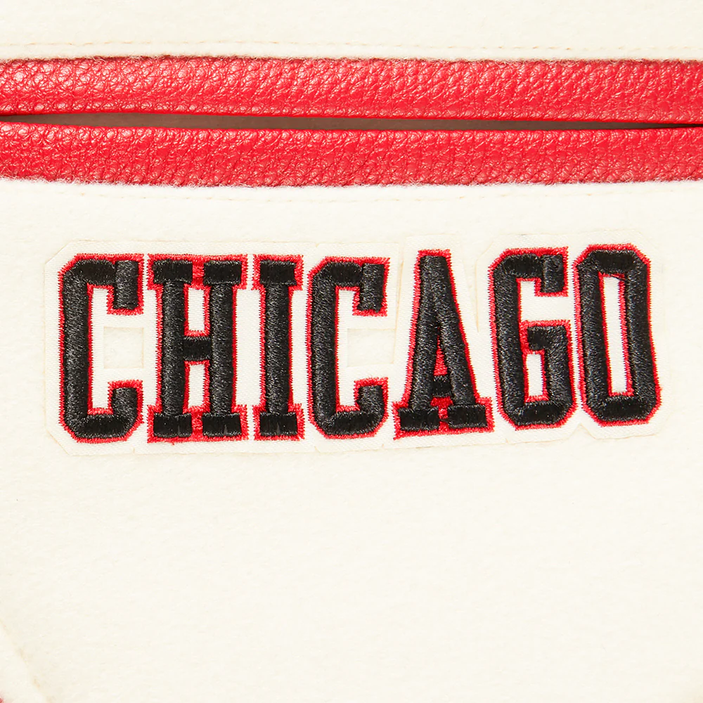 NBA CHICAGO BULLS RETRO CLASSIC LITTLE BOYS RIB WOOL VARSITY JACKET (EGGSHELL/ RED) - Image 6
