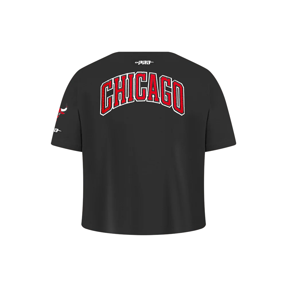 NBA CHICAGO BULLS CLASSIC LITTLE GIRLS SHORT SLEEVE BOXY TEE (BLACK) - Image 3