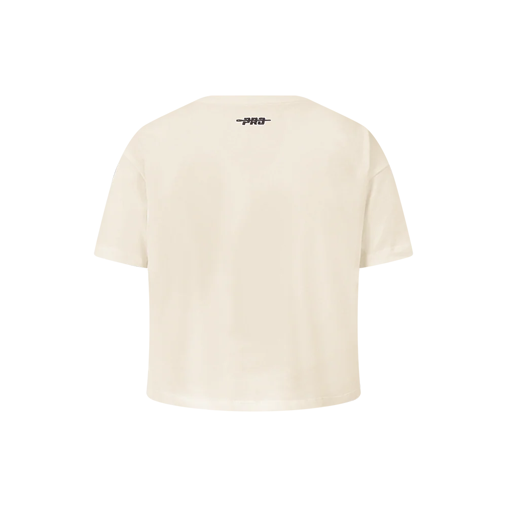 NBA CHICAGO BULLS RETRO CLASSIC LITTLE GIRLS SHORT SLEEVE BOXY TEE (EGGSHELL) - Image 3