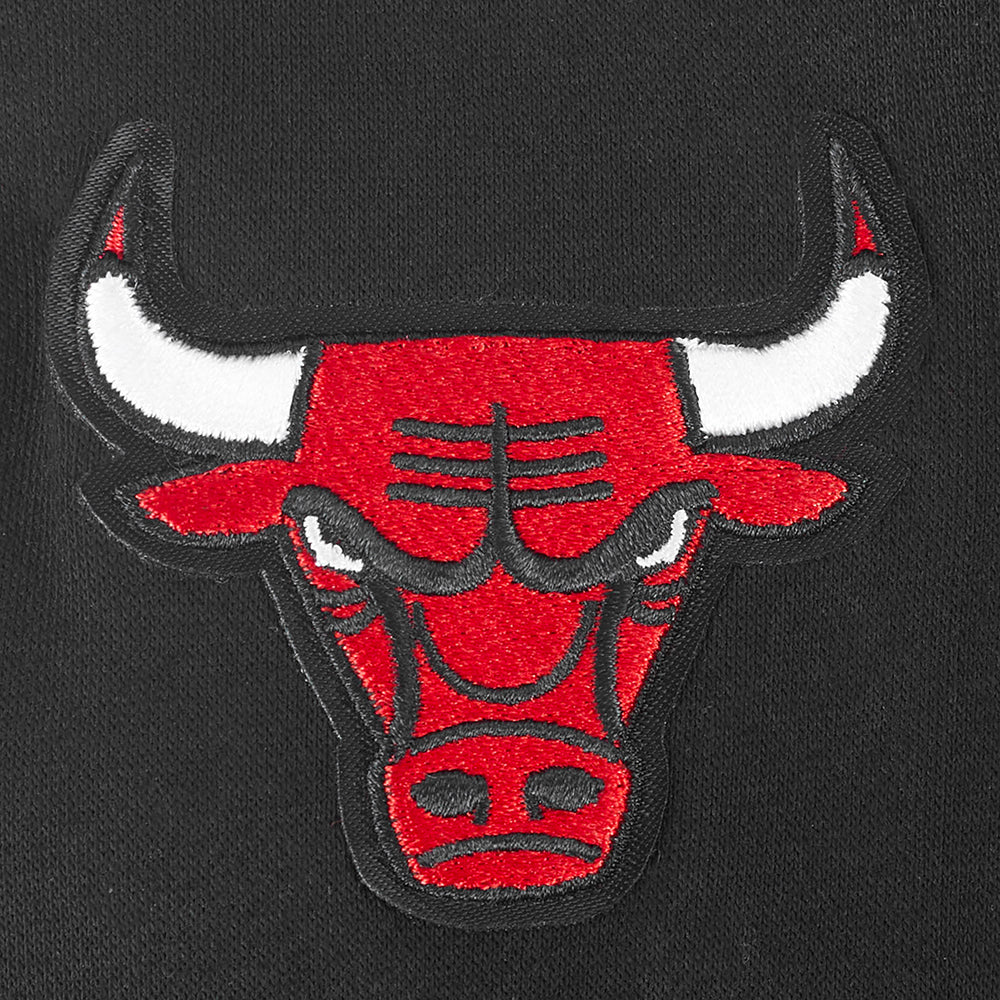 NBA CHICAGO BULLS RETRO CLASSIC LITTLE GIRLS RIB FLEECE CREWNECK (BLACK/RED/BLACK) - Image 6