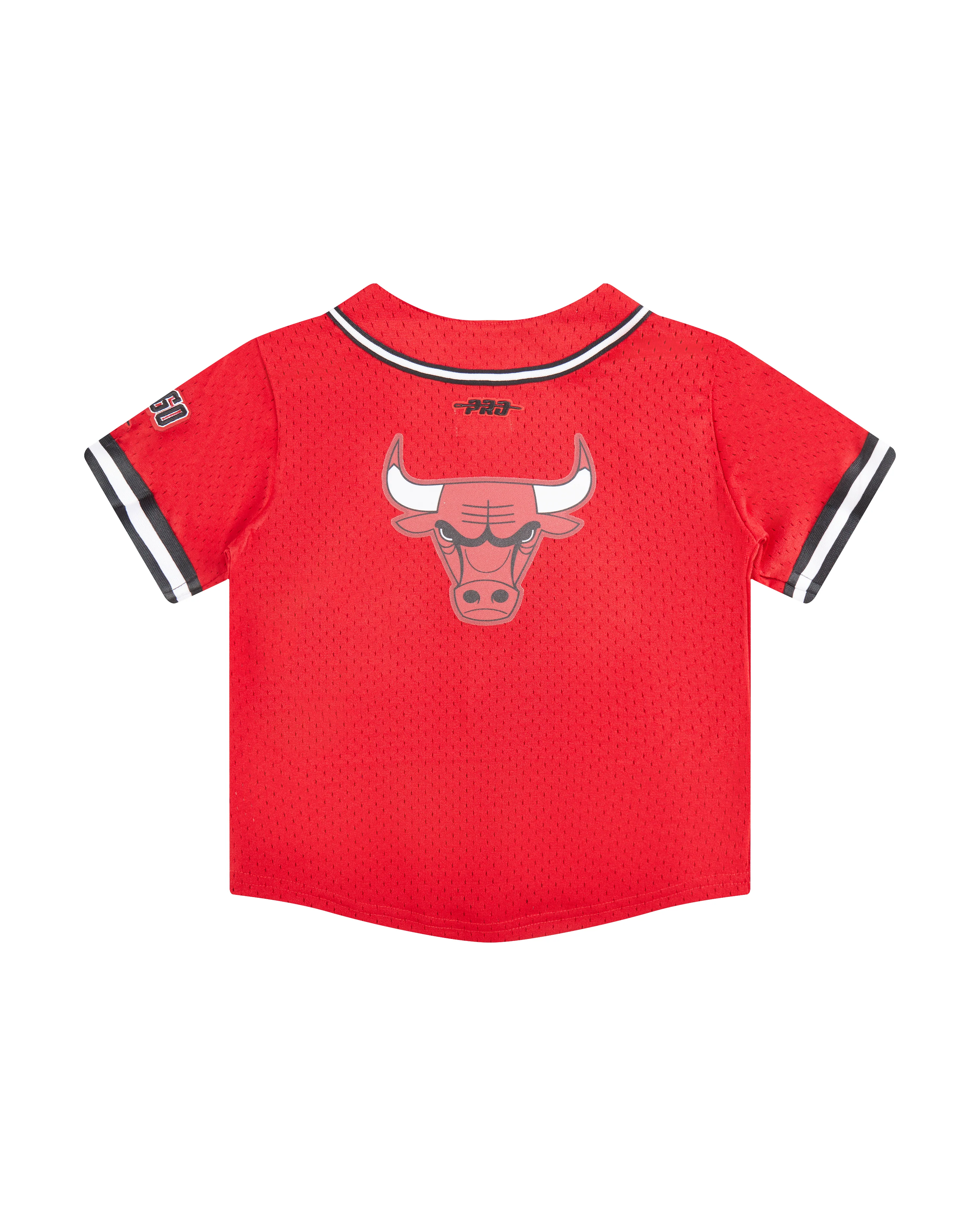 NBA CHICAGO BULLS CLASSIC TODDLER BOYS MESH BUTTON DOWN SHIRT (RED/BLACK) - Image 4