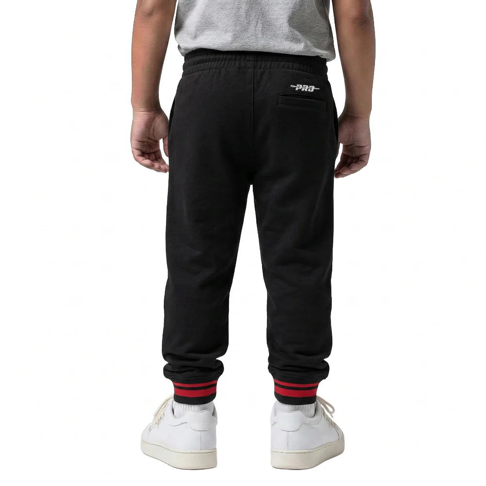 NBA CHICAGO BULLS RETRO CLASSIC TODDLER BOYS RIB SWEATPANT (BLACK/RED/BLACK) - Image 2