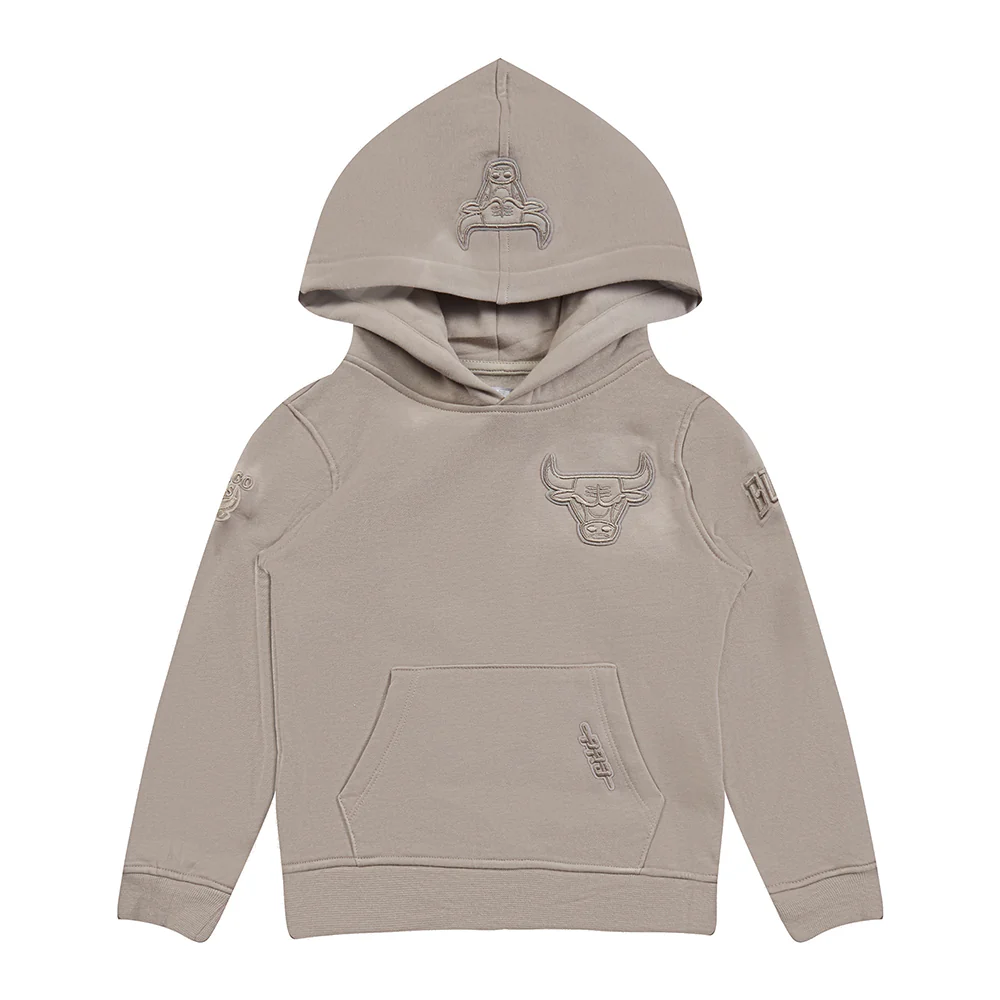 NBA CHICAGO BULLS NEUTRAL TODDLER BOYS FLEECE PULLOVER HOODIE (TAUPE) - Image 3