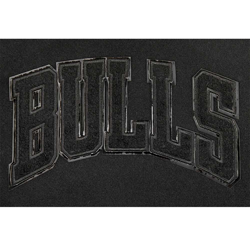 NBA CHICAGO BULLS TRIPLE BLACK TODDLER BOYS WOOL VARSITY JACKET (JET BLACK) - Image 9