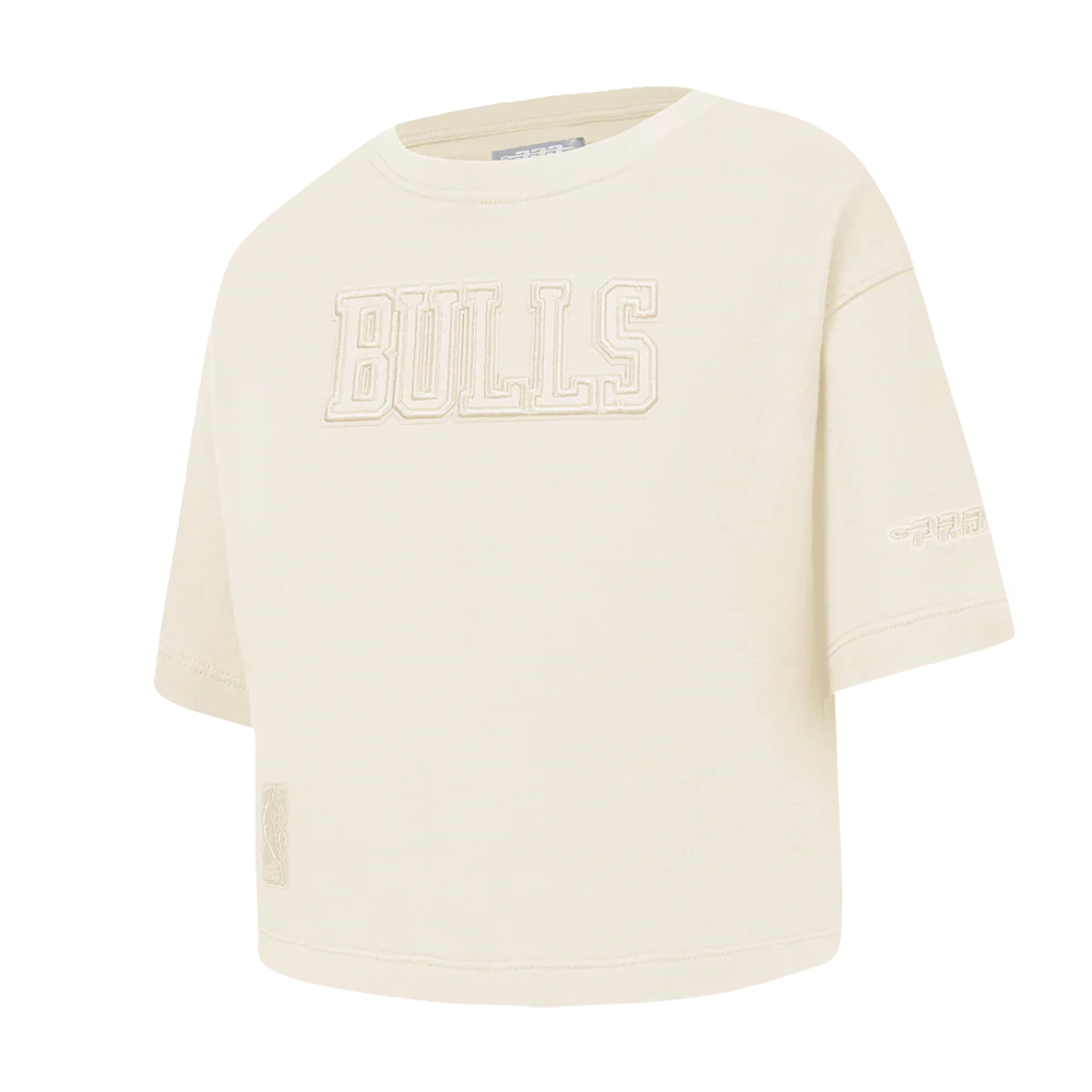 NBA CHICAGO BULLS NEUTRAL TODDLER GIRLS SHORT SLEEVE BOXY TEE (EGGSHELL) - Image 2