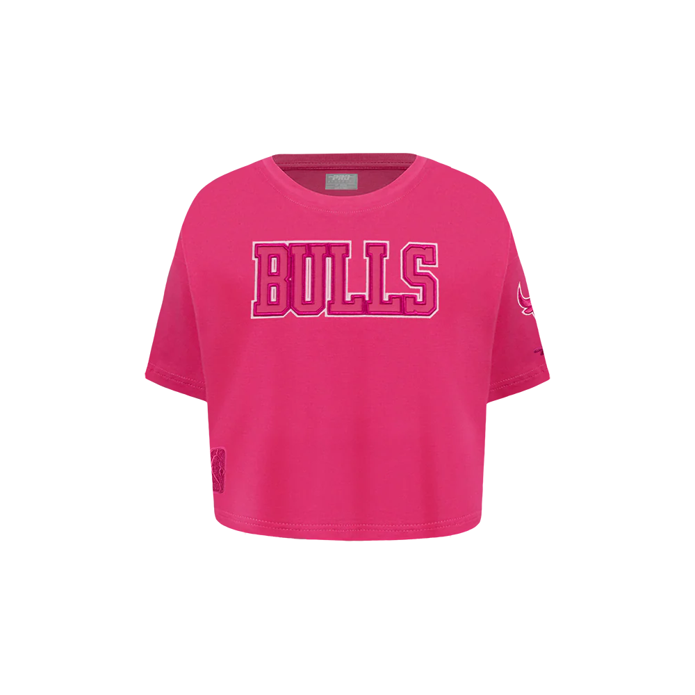 NBA CHICAGO BULLS TRIPLE PINK TODDLER GIRLS SHORT SLEEVE BOXY TEE (BEETROOT PURPLE)