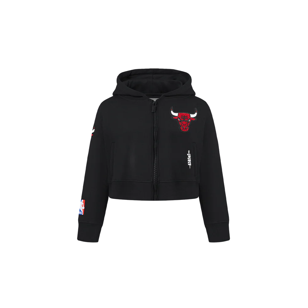 NBA CHICAGO BULLS CLASSIC TODDLER GIRLS FLEECE FULL ZIP HOODIE (BLACK)