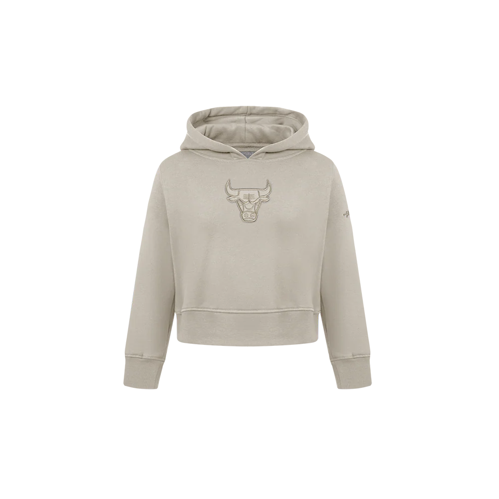 NBA CHICAGO BULLS NEUTRAL TODDLER GIRLS FLEECE PULLOVER HOODIE (TAUPE)