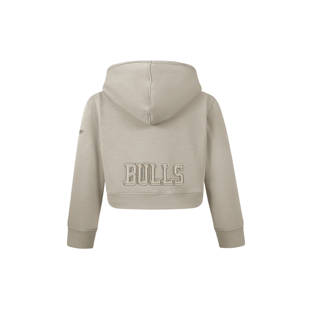 NBA CHICAGO BULLS NEUTRAL TODDLER GIRLS FLEECE PULLOVER HOODIE (TAUPE) - Image 3