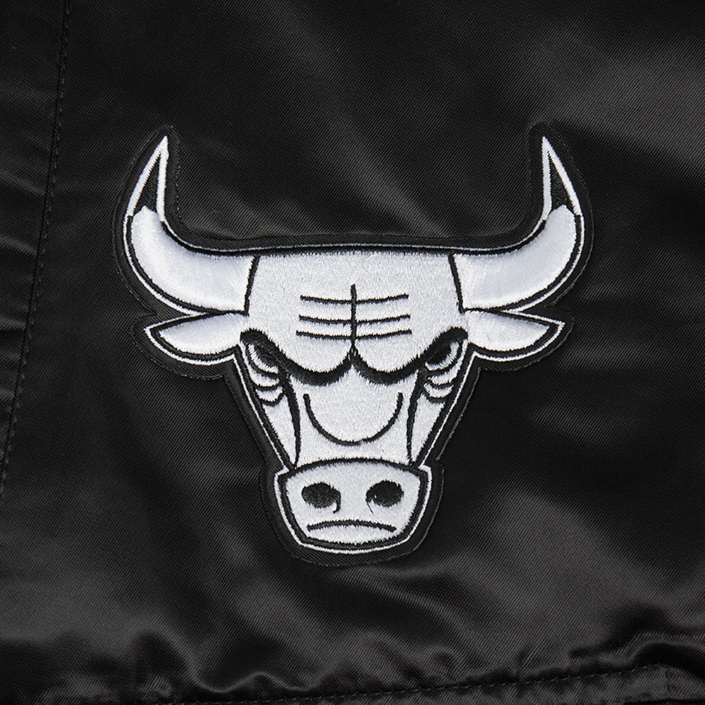 NBA CHICAGO BULLS PEARLS WOMEN'S RIB SATIN JACKET (BLACK) - Image 6