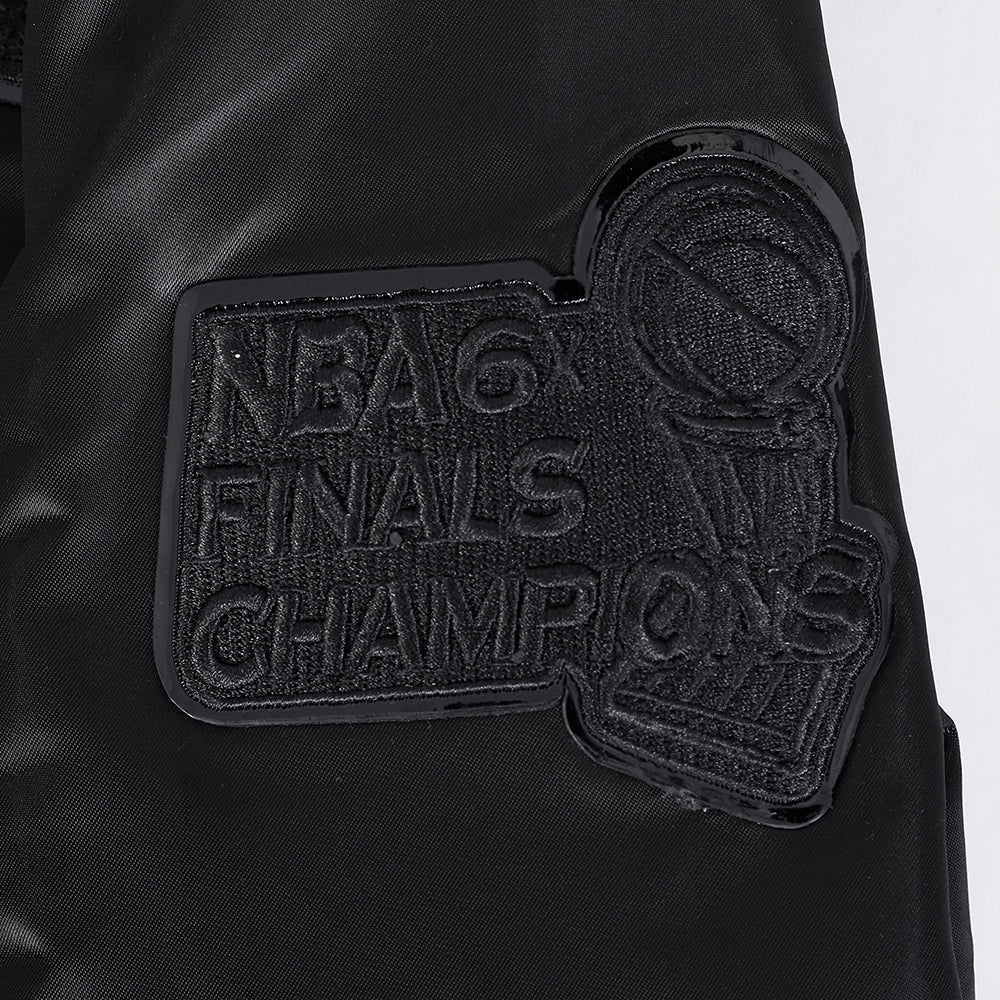 NBA CHICAGO BULLS TRIPLE BLACK WOMEN'S SATIN JACKET (TRIPLE BLACK) - Image 6