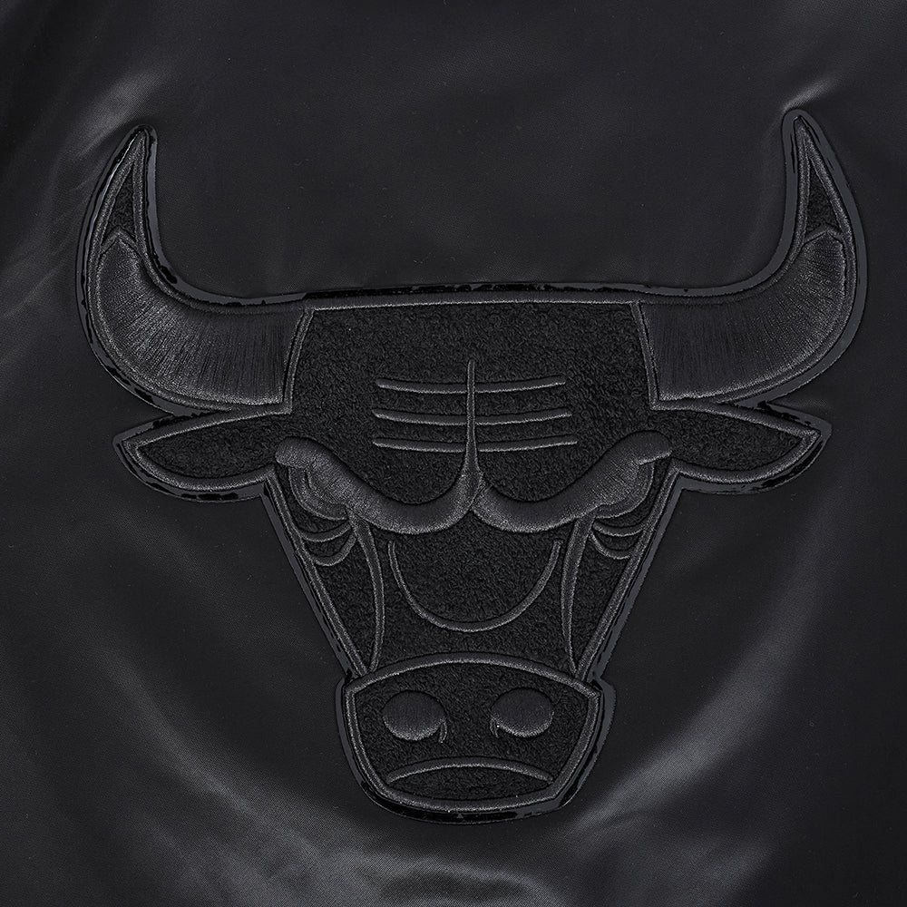 NBA CHICAGO BULLS TRIPLE BLACK WOMEN'S SATIN JACKET (TRIPLE BLACK) - Image 8