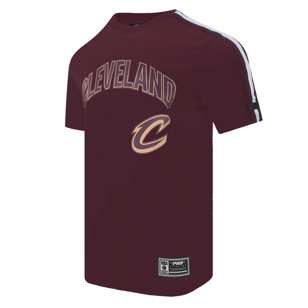 NBA CLEVELAND CAVALIERS CLASSIC MEN'S MESH STRIPED TEE (WINE) - Image 2