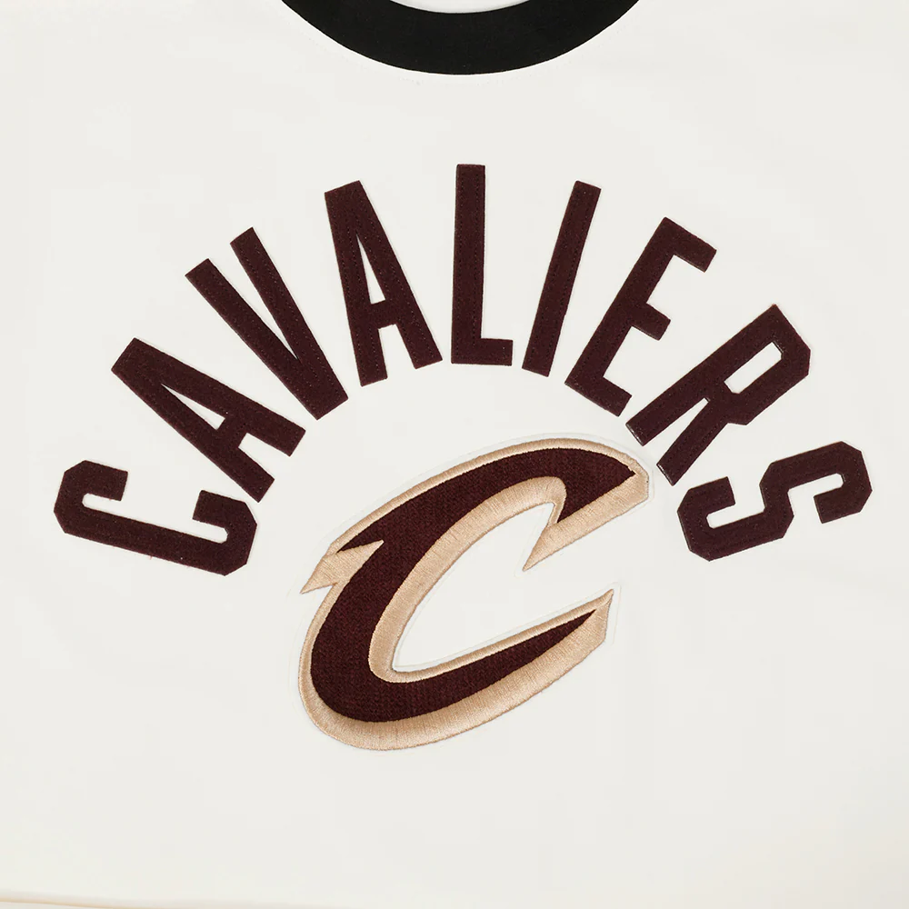 NBA CLEVELAND CAVALIERS MODERN ORIGINALS MEN'S RINGER TEE (EGGSHELL/ BLACK) - Image 11