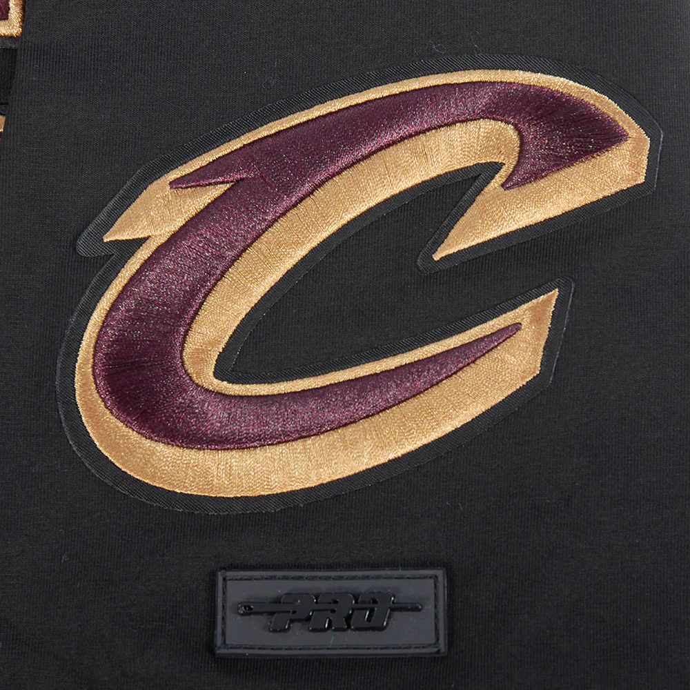 NBA CLEVELAND CAVALIERS CLASSIC CHENILLE MEN'S DOUBLE KNIT TEE (BLACK) - Image 13