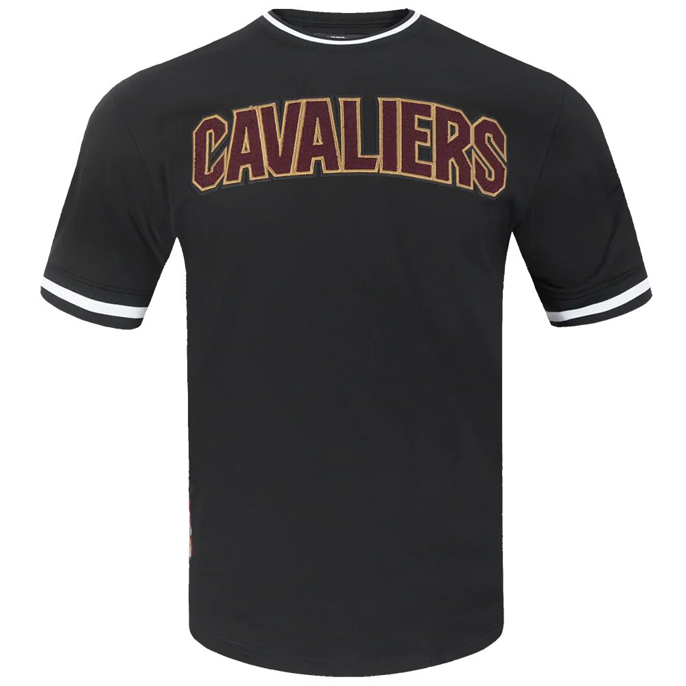 NBA CLEVELAND CAVALIERS CLASSIC CHENILLE MEN'S DOUBLE KNIT TEE (BLACK) - Image 5
