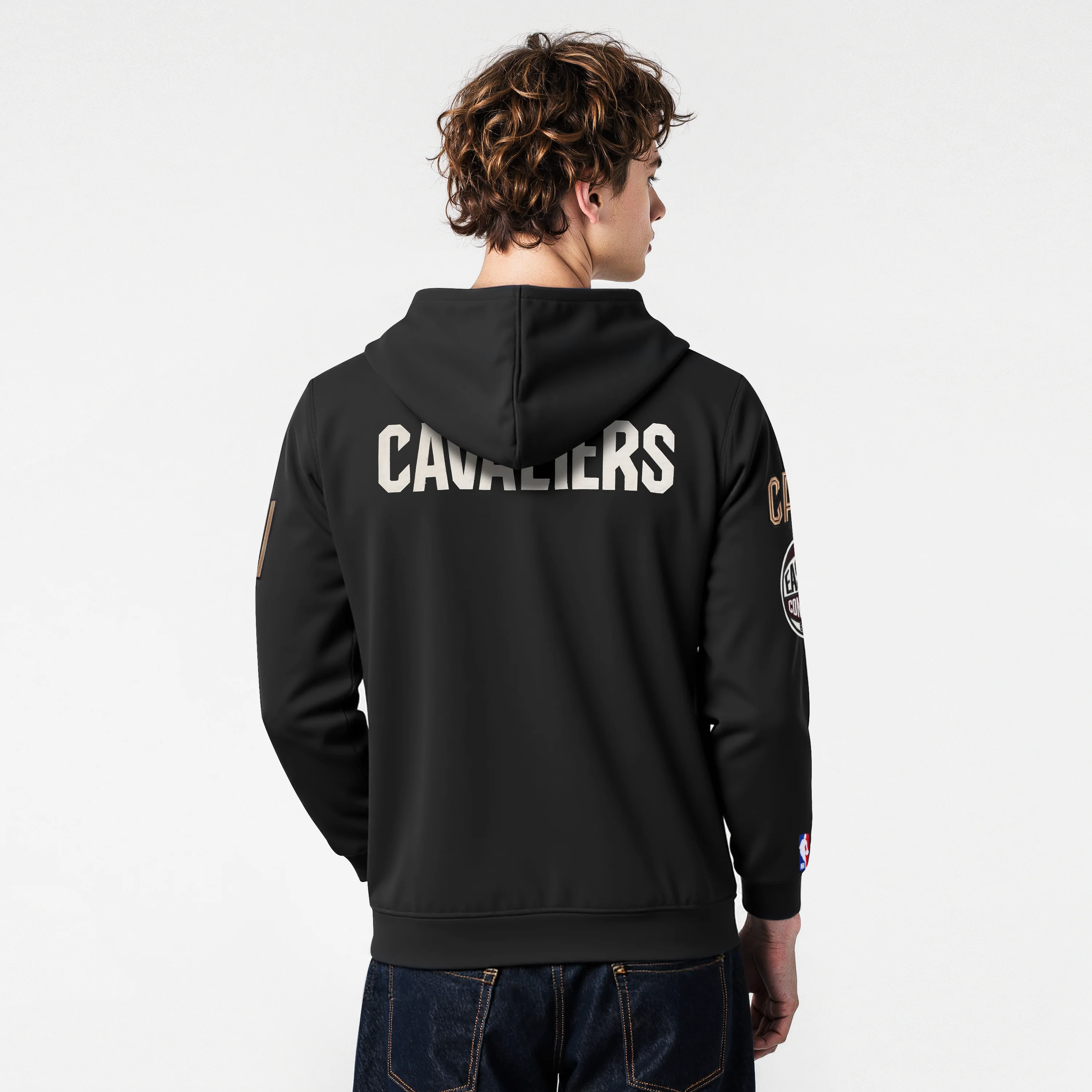CLEVELAND CAVALIERS MODERN ORIGINALS MEN'S FLC PO HOODIE (BLACK) - Image 2