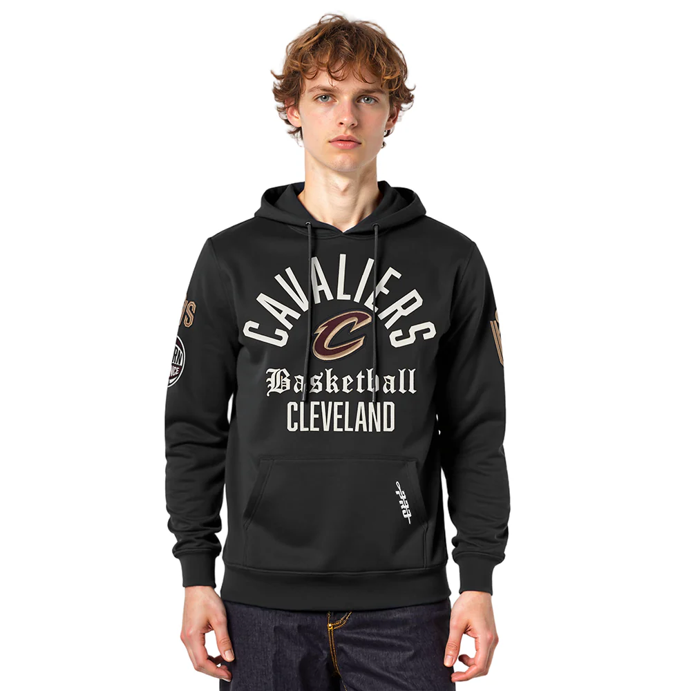 CLEVELAND CAVALIERS MODERN ORIGINALS MEN'S FLC PO HOODIE (BLACK) - Image 7