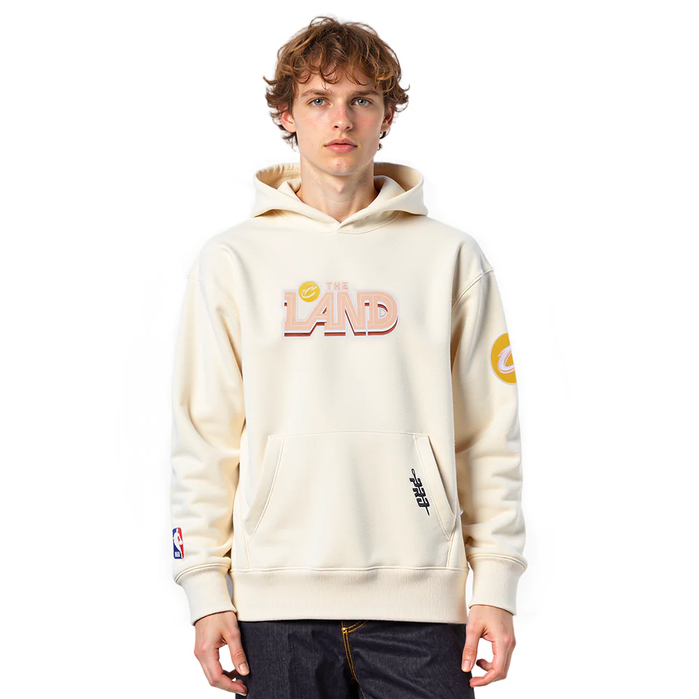 NBA CLEVELAND CAVALIERS CITY EDITION 25-26 MEN'S DROP SHOULDER FLC PO HOOD (EGGSHELL)
